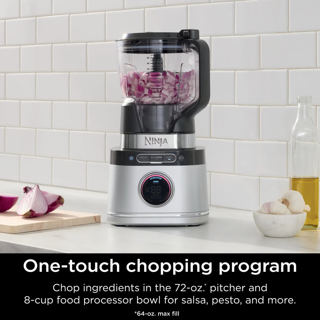 Nouveauté 2026 – Système de cuisine Ninja Detect TB400 : mixeur et robot culinaire avec technologie Blend Sense, argent
