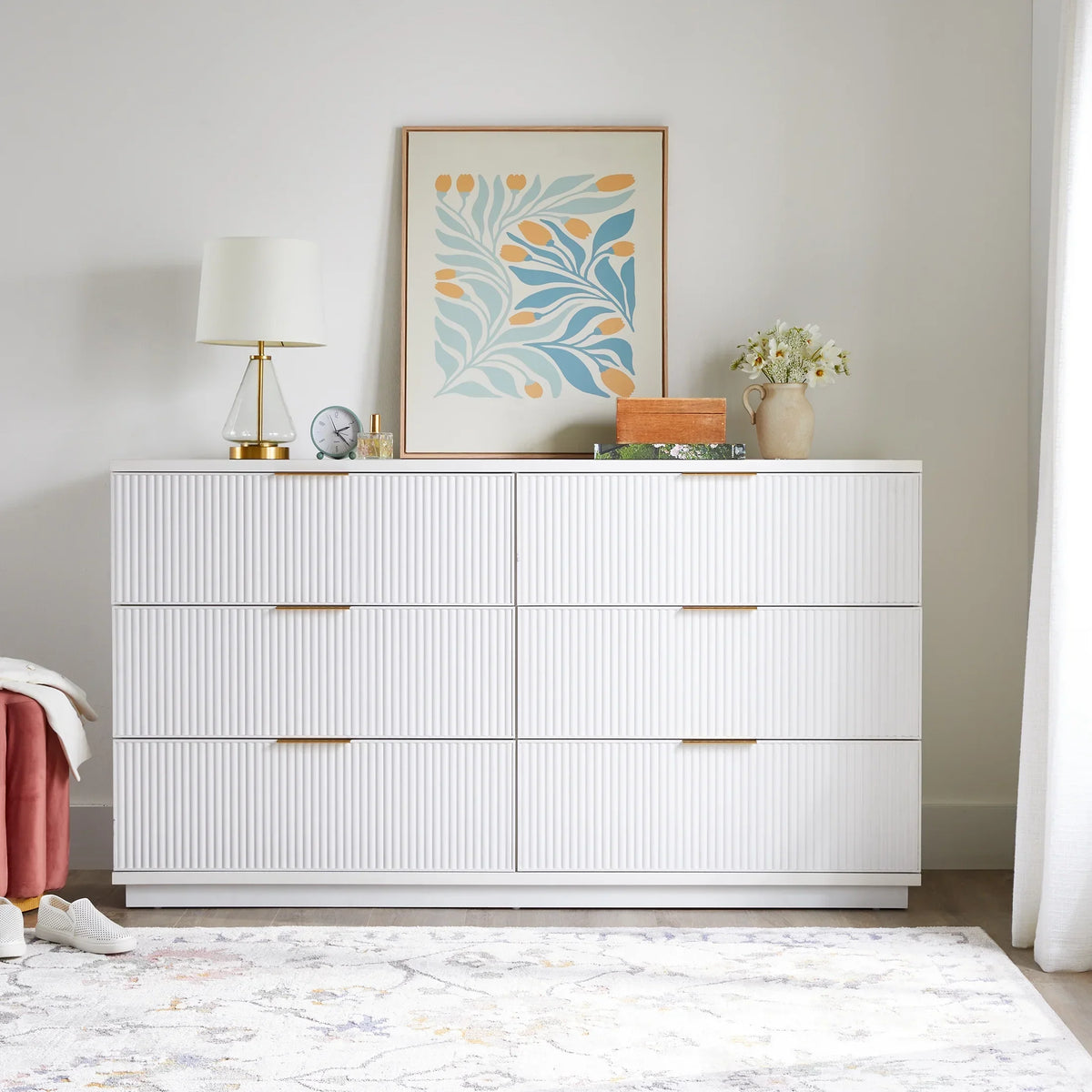 Nouveauté 2026 – Commode Lillian à 6 tiroirs, blanche, de Better Homes and Gardens