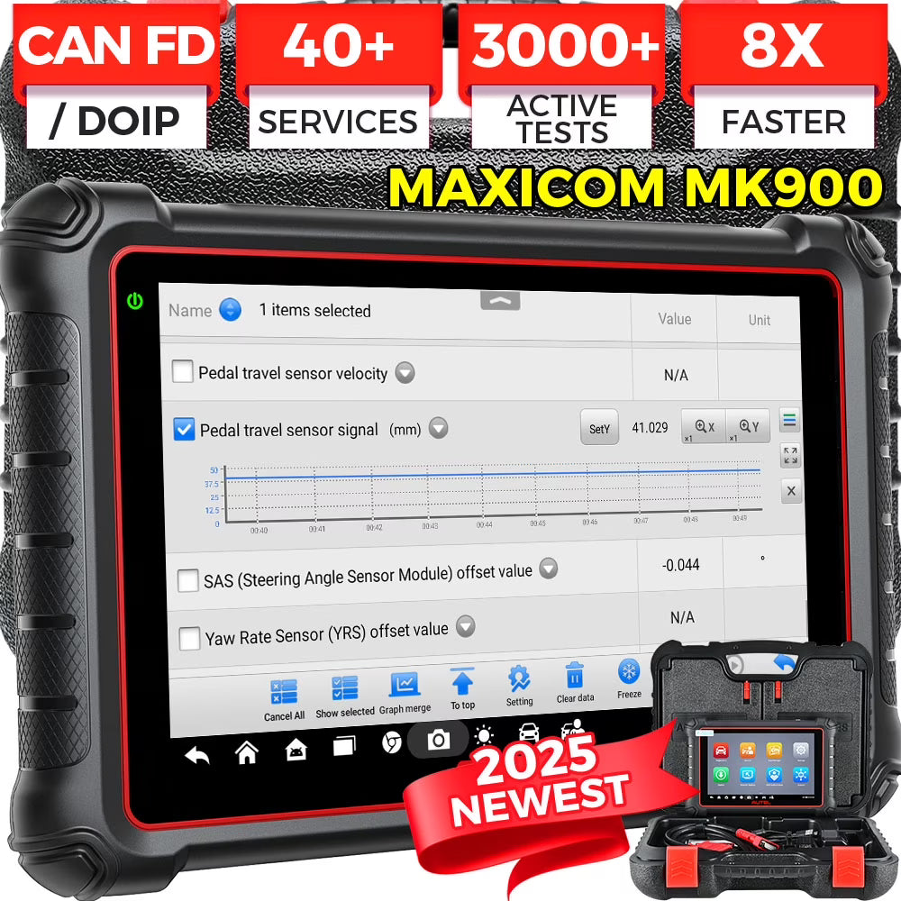 Nouveauté 2026 – Scanner Autel MaxiCOM MK900 : outil de diagnostic automobile OBD2, diagnostic de tous les systèmes, plus de 40 services, tests actifs, authentification FCA et SGW, version améliorée de MaxiCheck MX808S et MX900