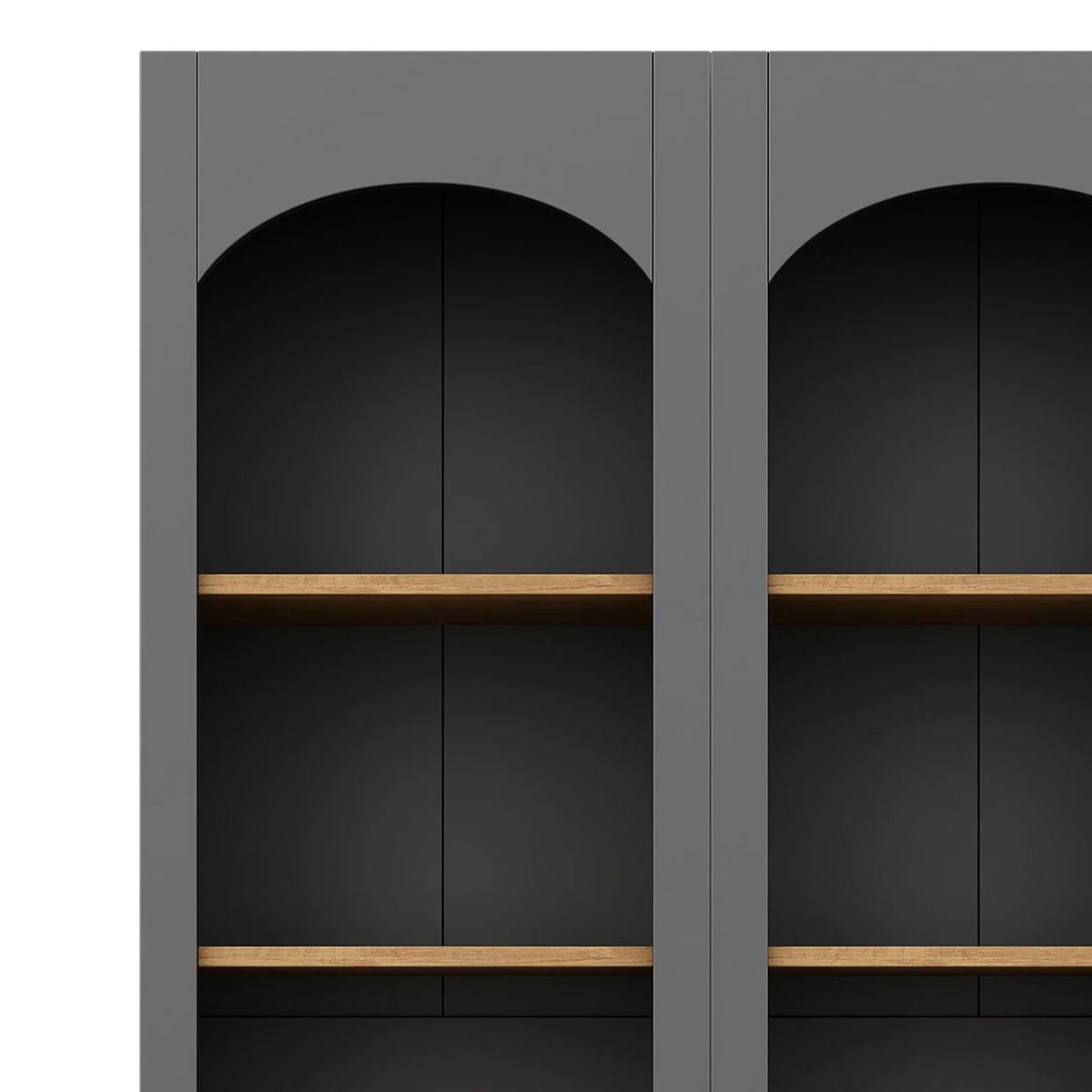 Nouveauté 2026 – Paire de placards de rangement 72 po H, 2 étagères réglables, finition noire, 2 bibliothèques, armoire de style vintage
