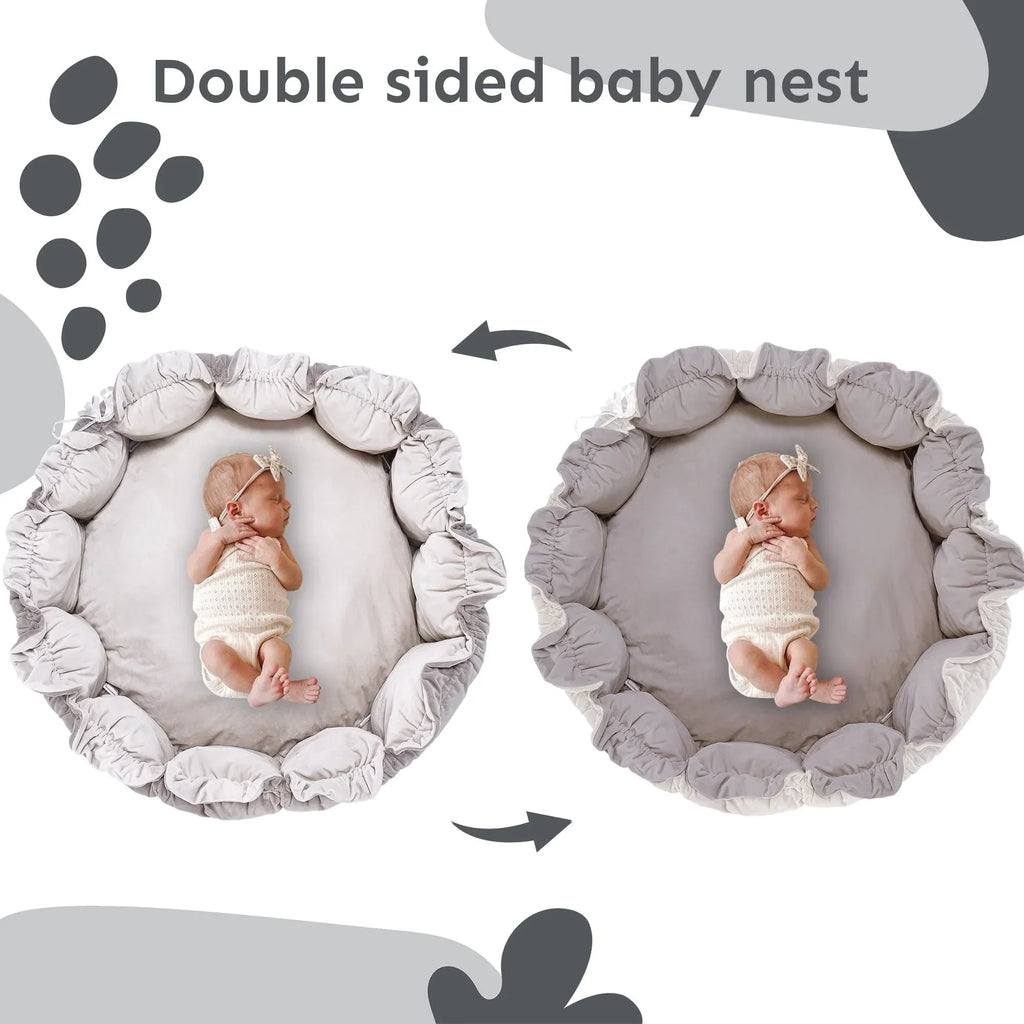 Nouveauté 2026 – Tapis d'éveil 5 en 1 épais et moelleux, convertible et évolutif, pour bébés et jeunes enfants. Piscine à balles et coussin pour animaux inclus. Balles non incluses