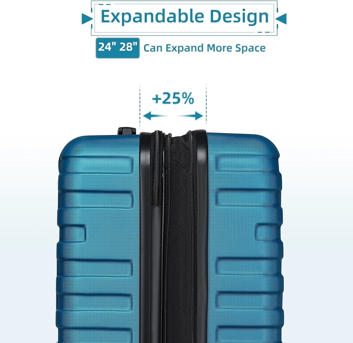 Nouveauté 2026 – Ensemble de 6 valises rigides comprenant des valises extensibles à roulettes pivotantes avec serrure TSA, 25 % de capacité supplémentaire, un sac de voyage et une trousse de toilette, valises en ABS crème