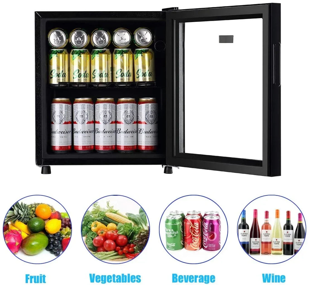 Nouveauté 2026 – Réfrigérateur à boissons compact WANAI , capacité de 100 canettes, porte vitrée, acier inoxydable noir