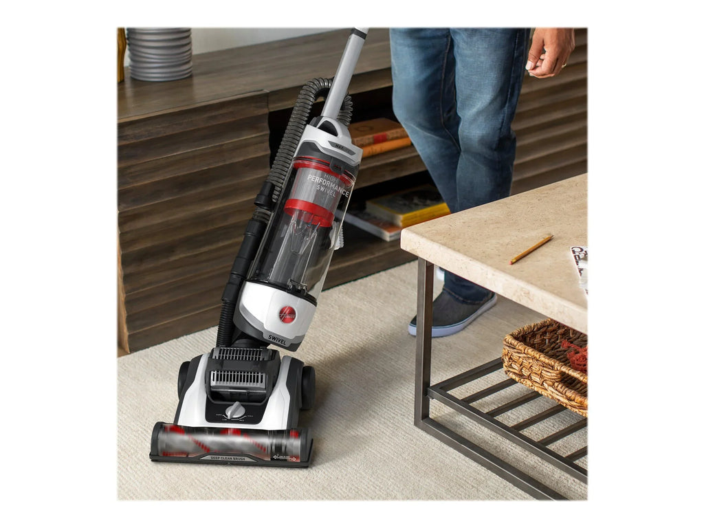 Nouveauté 2026 – Aspirateur vertical sans sac Hoover , haute performance, compatible avec les animaux domestiques, design pivotant, avec brosse à poussière, tube d'extension, filtre HEPA, suceur plat et outil pour tissus d'ameublement, 110 V, rouge/g