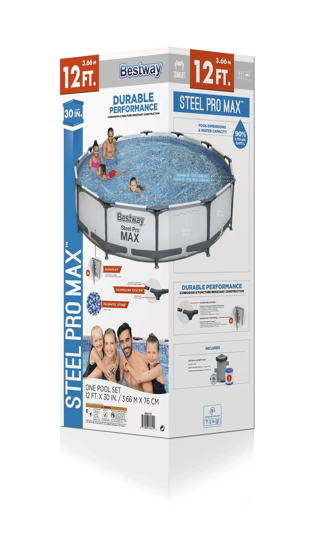Nouveauté 2026 – Piscine hors sol ronde Bestway Steel Pro MAX 10 pi x 30 po