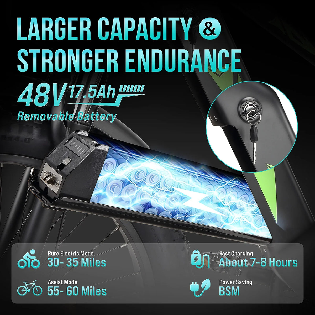 Nouveauté 2026 – Vélo électrique pour adultes, 1000 W, pneus larges 26 pouces, batterie 48 V 17,5 Ah, vitesse maximale de 45 km/h, 7 vitesses, freins à disque hydrauliques doubles, écran LCD, autonomie de 96 km, VTT électrique