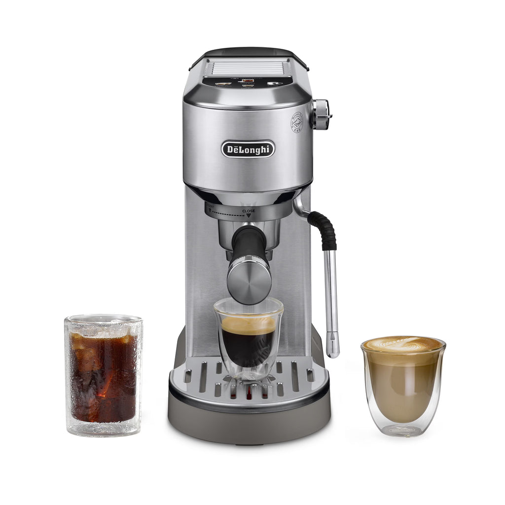 Nouveauté 2026 – Machine à expresso De’Longhi Dedica Duo , format compact avec mousseur intégré pour latte art, expresso, café infusé à froid, lattes et plus encore, acier inoxydable
