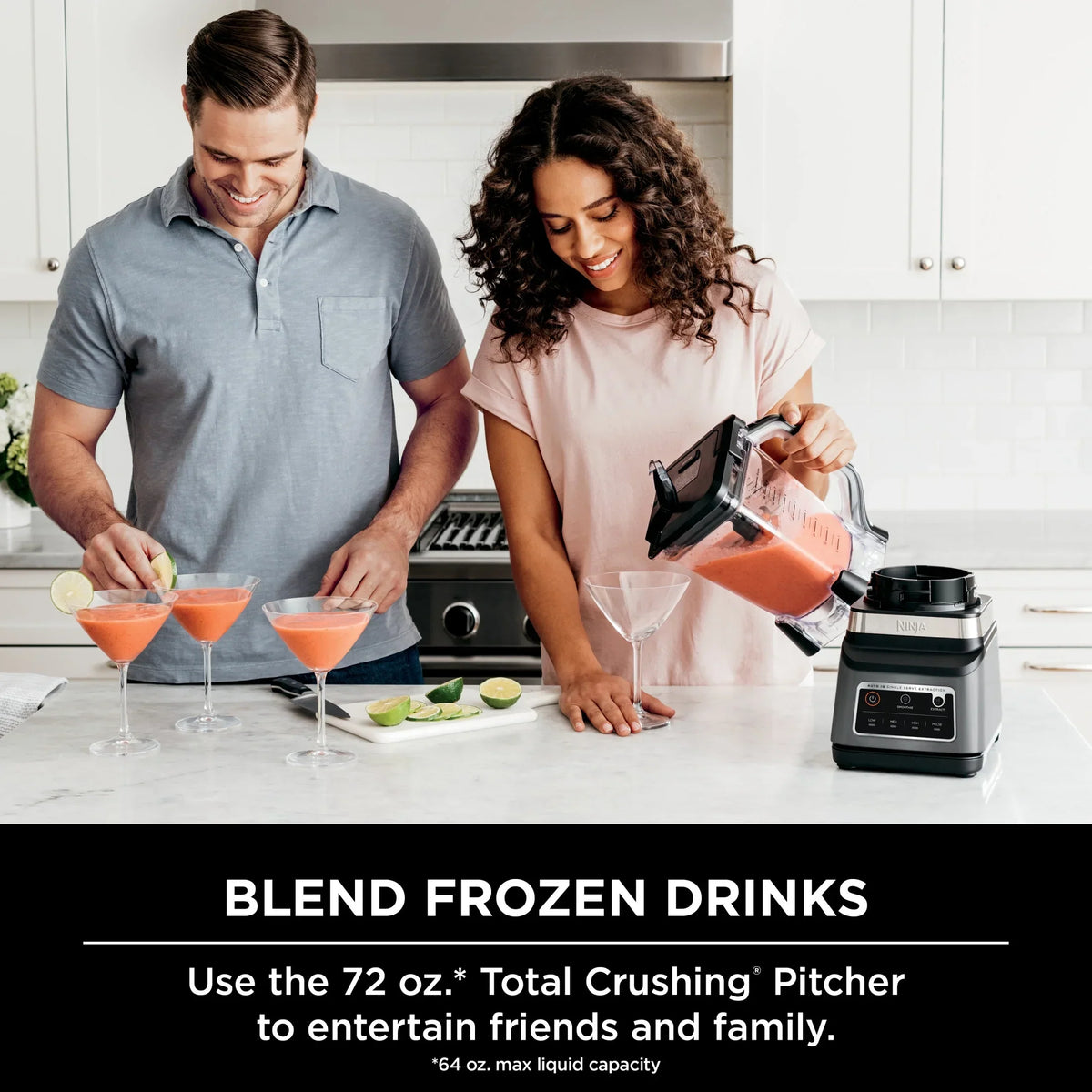 Nouveauté 2026 – Blender Ninja Professional Plus DUO , 1400 W, 2 programmes Auto-IQ pour smoothies, extraction des nutriments, pichet de broyage total de 2,1 L* et (1) gobelet de 710 ml à emporter, noir, BN750