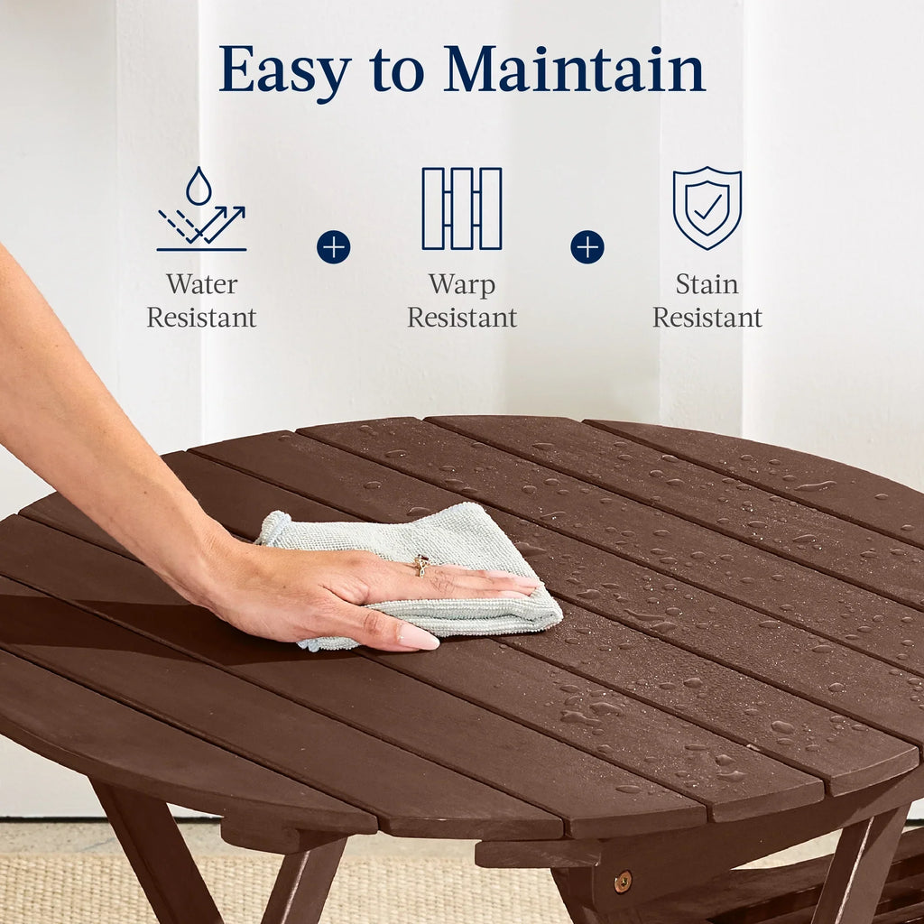 Nouveauté 2026 – Ensemble bistro 3 pièces en bois d'acacia Best Choice Products , mobilier de patio pliant avec 2 chaises et une table - Naturel