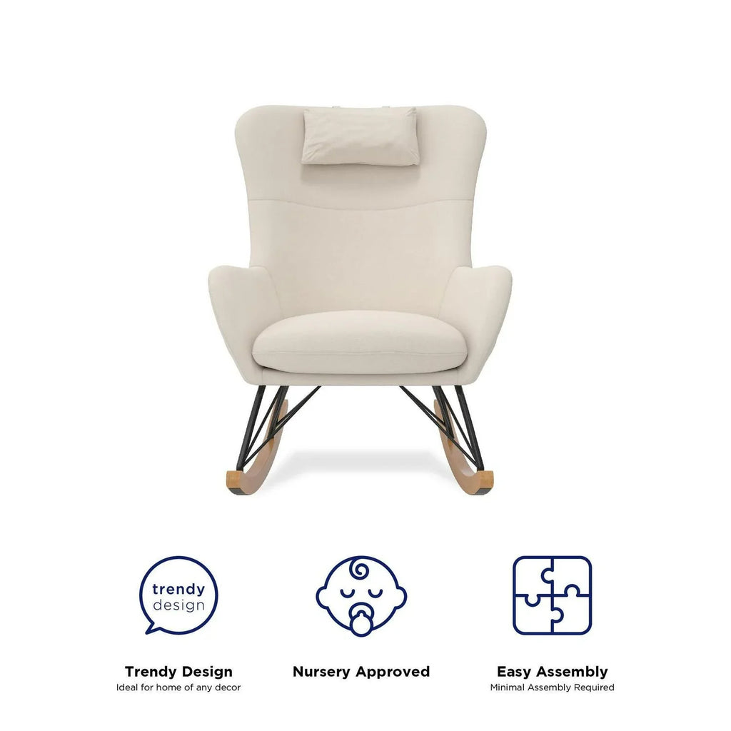 Nouveauté 2026 – Transat Baby Relax Robbie avec poches de rangement. Lin beige