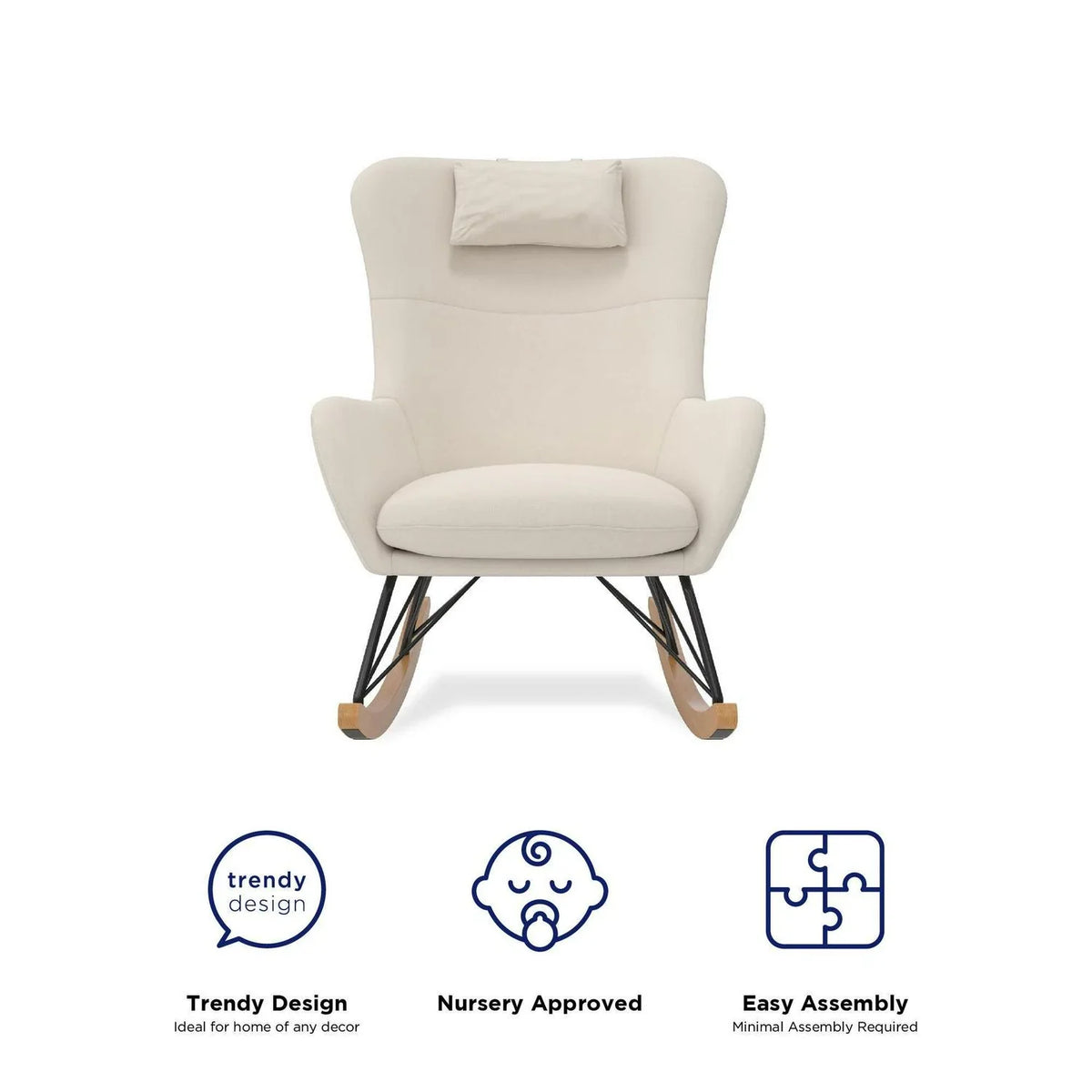 Nouveauté 2026 – Transat Baby Relax Robbie avec poches de rangement. Lin beige