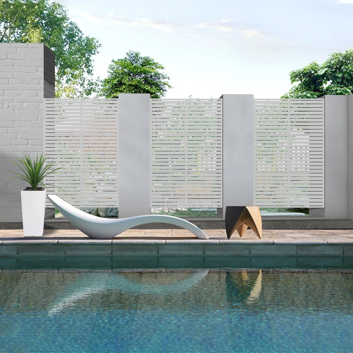 Nouveauté 2026 – Panneau de séparation extérieur en métal noir MAYEERTY 72*47" pour patio, style classique à persiennes