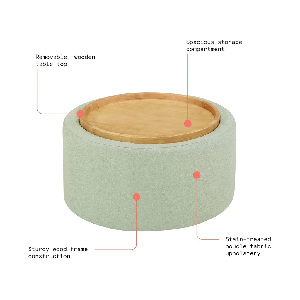 Nouveauté 2026 – Table basse Beautiful Drew Stowaway avec rangement, par Drew Barrymore, couleur crème