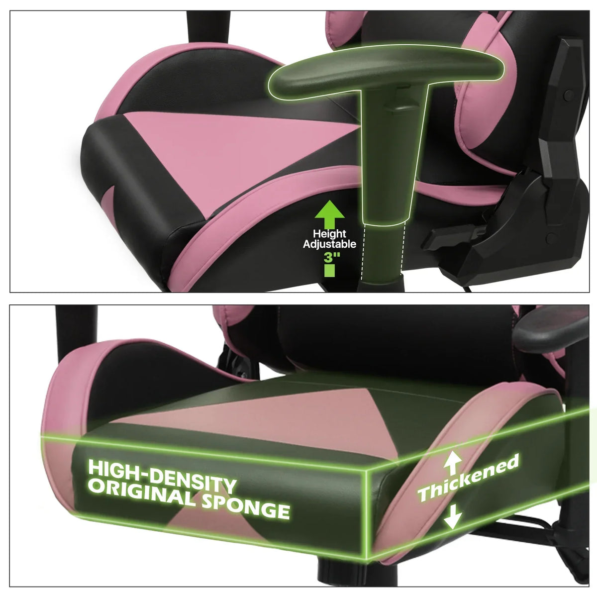 Nouveauté 2026 – Chaise de jeu ergonomique Magshion , chaise de jeu confortable, chaise de bureau en cuir, chaise de jeu pivotante et réglable, bleue