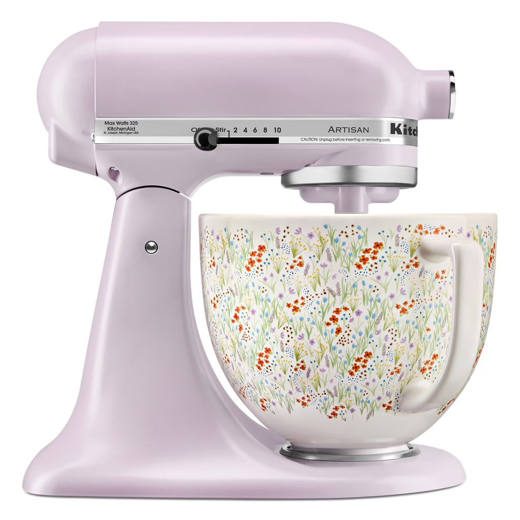 Nouveauté 2026 – Robot pâtissier KitchenAid Artisan Series 5 pintes à tête inclinable, coloris Wildflower, KSM156CXWF (édition