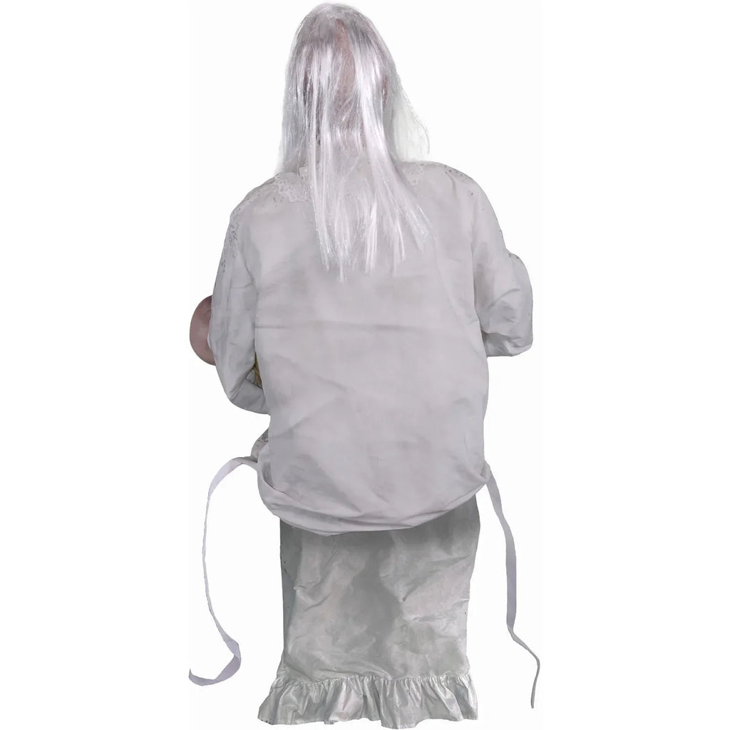 Nouveauté 2026 – Décoration d'Halloween Tekky Haunted Hill Farm : Mamie Gravely animatronique de 88 cm (2,9 pi) avec sons activés par le mouvement, HHGRVLYGRNY-1FLSA