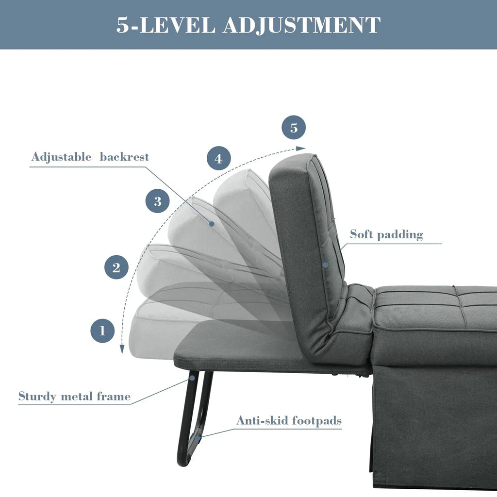 Nouveauté 2026 – Canapé-lit pliant Ainfox , 4 en 1 : lit de jour, pouf, fauteuil, canapé-lit pour invités, idéal pour un salon moderne ou une chambre, petite taille (gris foncé