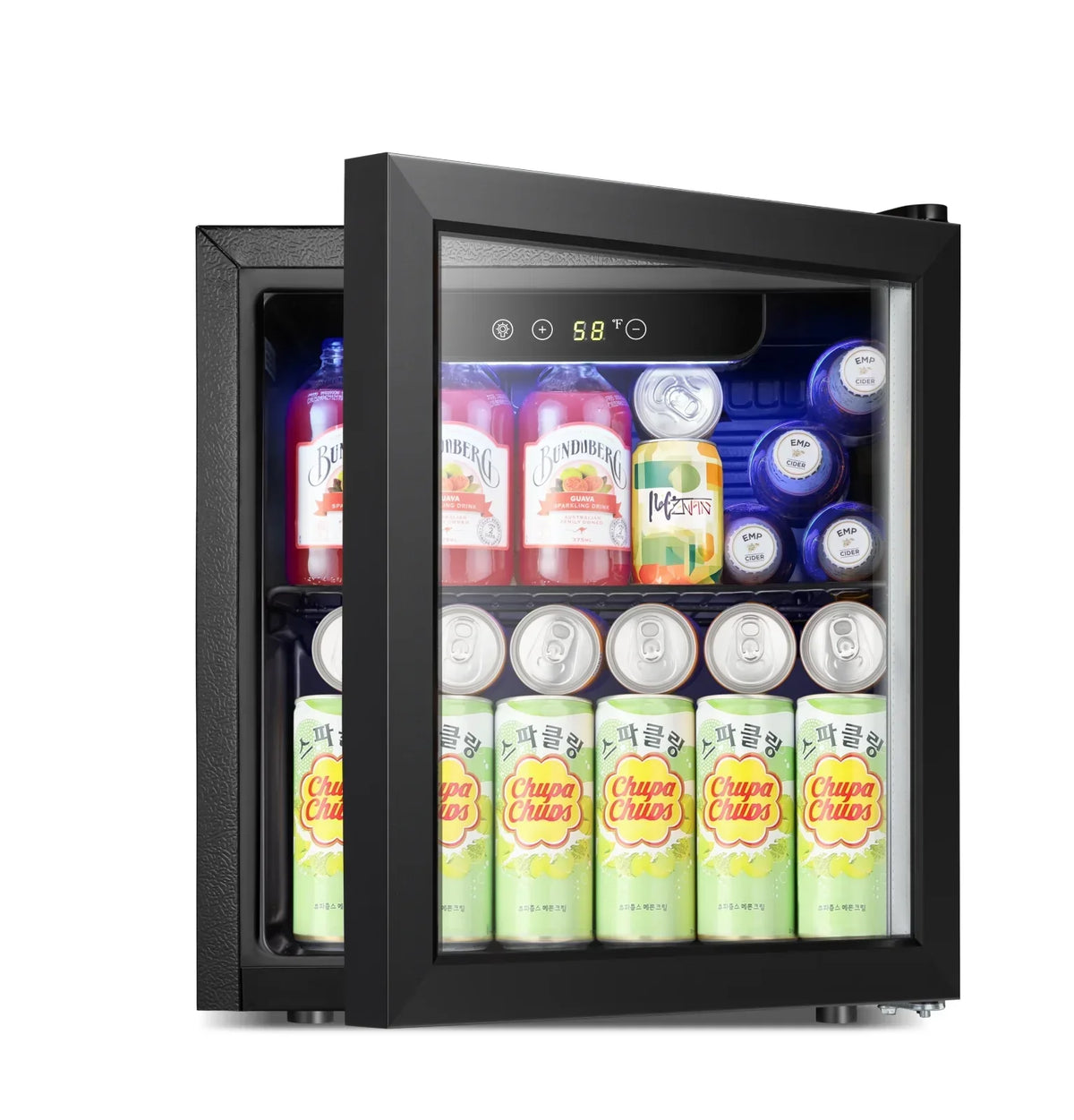 Nouveauté 2026 – Mini-réfrigérateur à boissons Auseo , 1,3 pi³ (37 litres) - Capacité de 55 canettes et 12 bouteilles - Porte double vitrée - Idéal pour la maison, le bar ou le bureau - Commandes tactiles électroniques