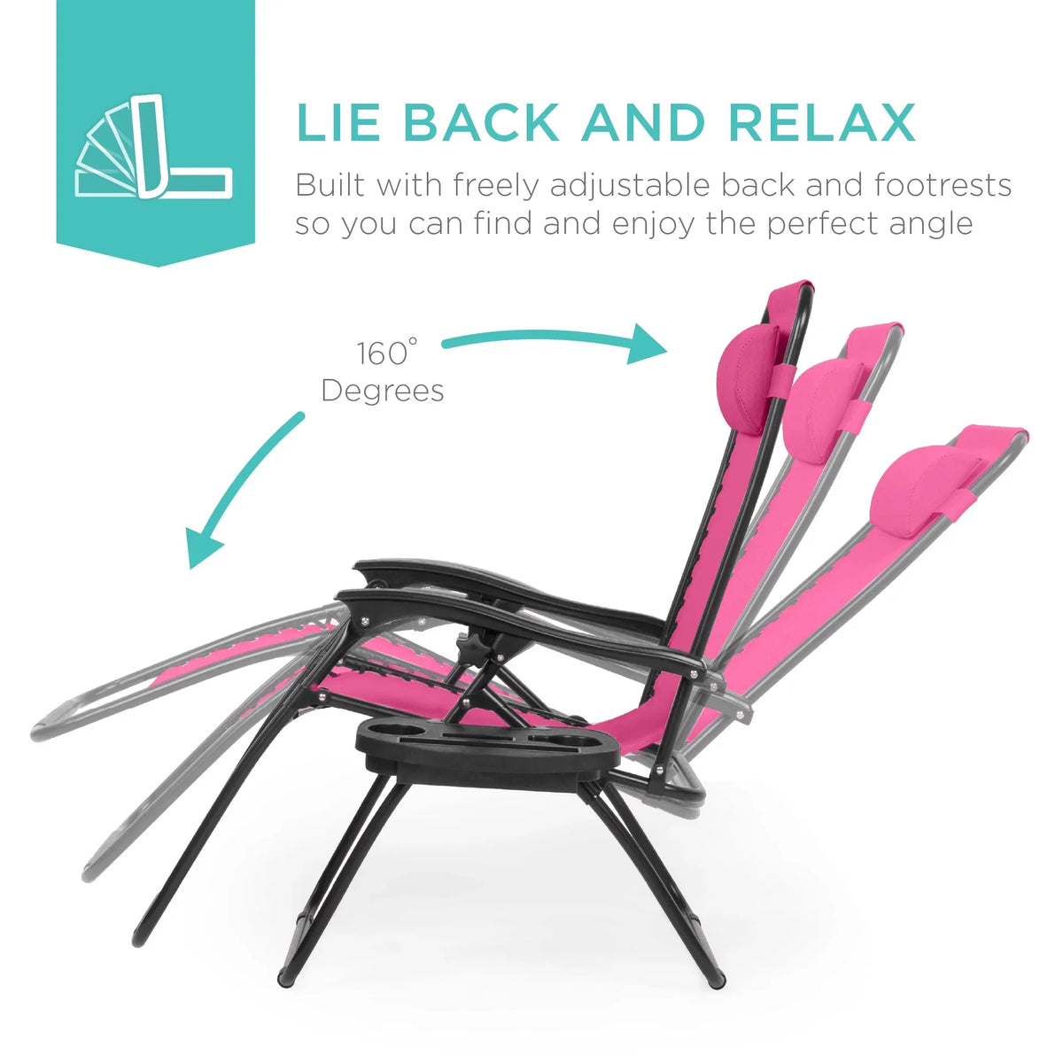 Nouveauté 2026 – Ensemble de 2 fauteuils inclinables zéro gravité Best Choice Products pour terrasse et piscine avec porte-gobelet - Gris