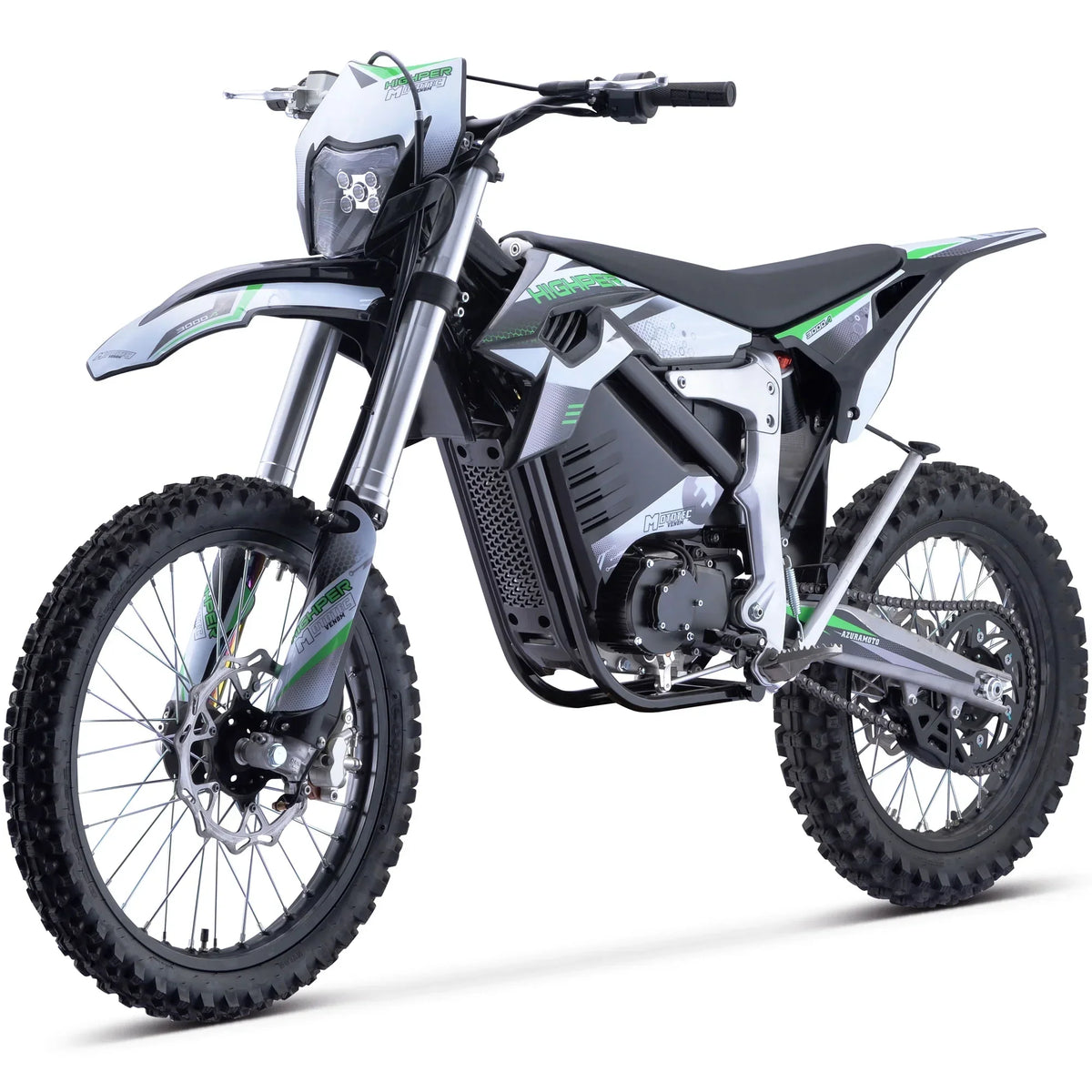 Nouveauté 2026 – Motocross électrique MotoTec Venom 72 V 12 000 W blanche