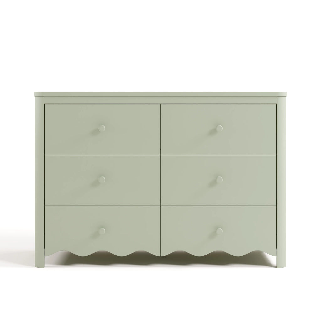 Nouveauté 2026 – Commode pour chambre d'enfant Storkcraft Casablanca 6 tiroirs, couleur sauge