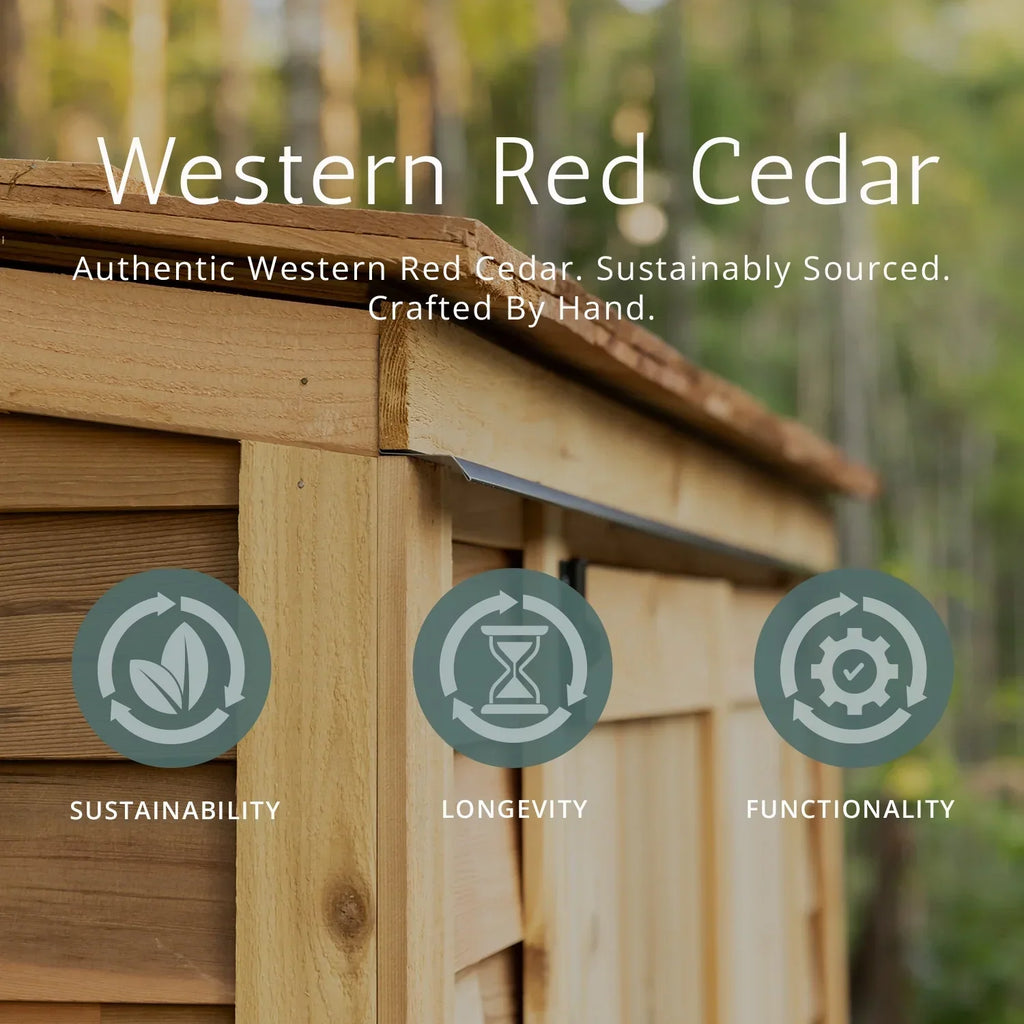 Nouveauté 2026 – Abri de jardin Space Master 6x4 en cèdre rouge de l'Ouest avec double porte et toit en cèdre