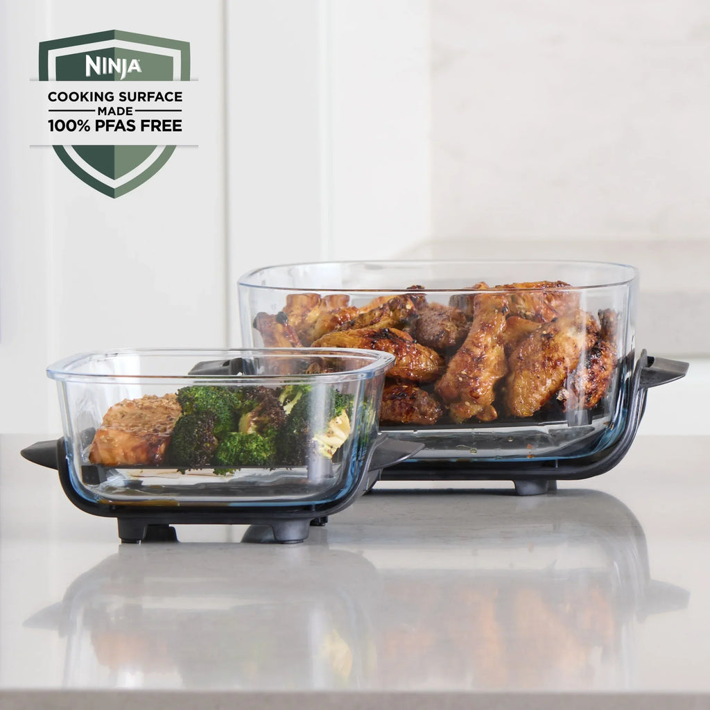 Nouveauté 2026 – Friteuse à air portable Ninja Crispi 4-en-1 en verre , récipients de 4 pintes et 6 tasses, Cyberspace