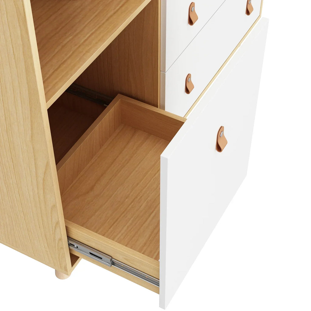 Nouveauté 2026 – Table à langer/commode pour chambre de bébé OXYLIFE , 114 cm (45 po), avec 4 tiroirs et une étagère, blanche