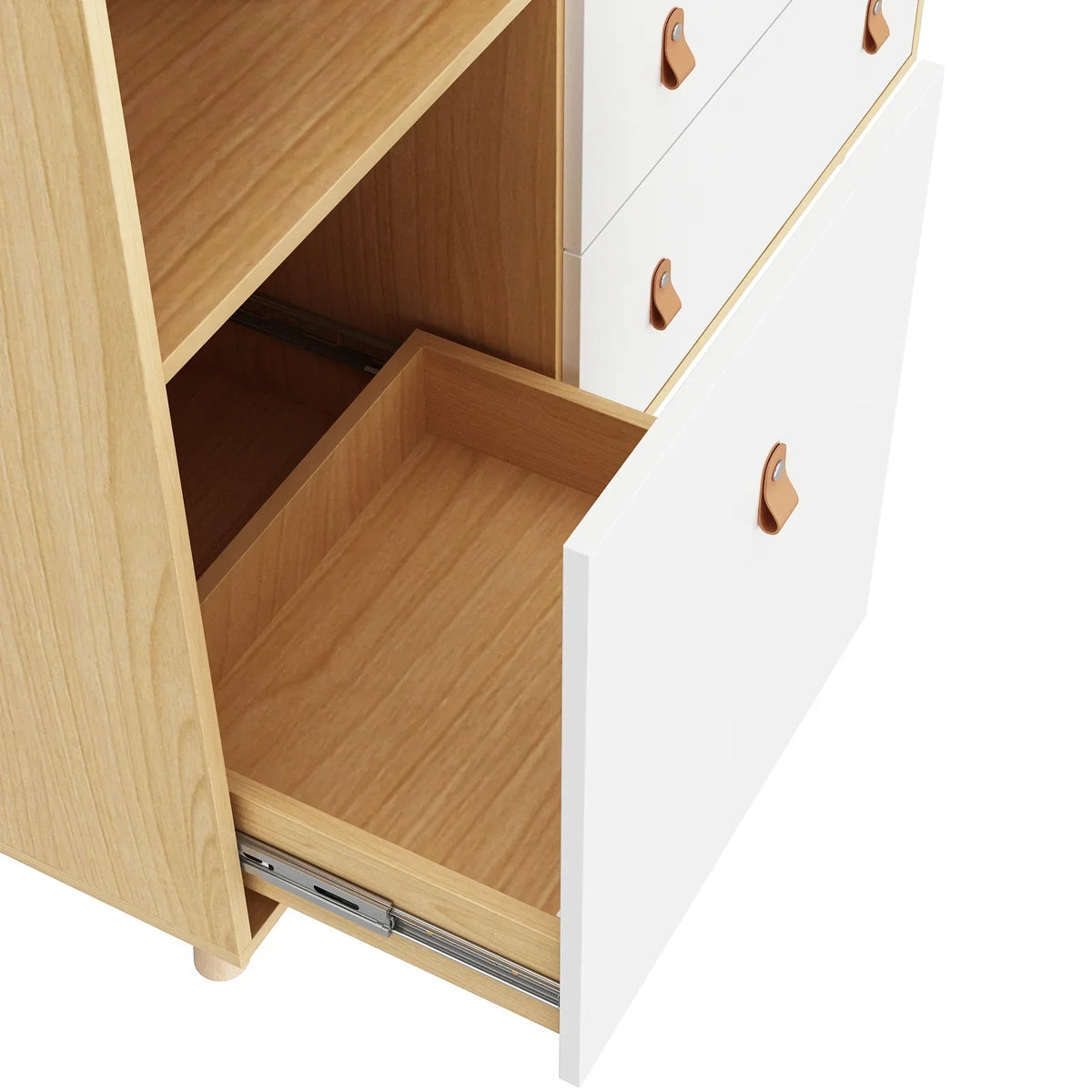 Nouveauté 2026 – Table à langer/commode pour chambre de bébé OXYLIFE , 114 cm (45 po), avec 4 tiroirs et une étagère, blanche