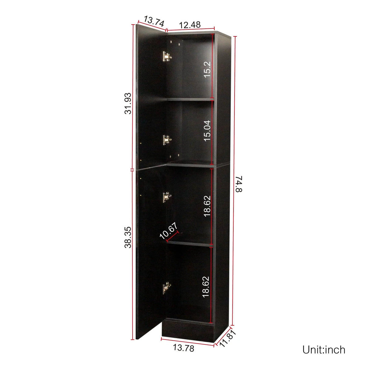 Nouveauté 2026 – Armoire de rangement haute Slim , meuble garde-manger avec portes et étagères, idéale pour les petits espaces (cuisine, salon, salle de bain