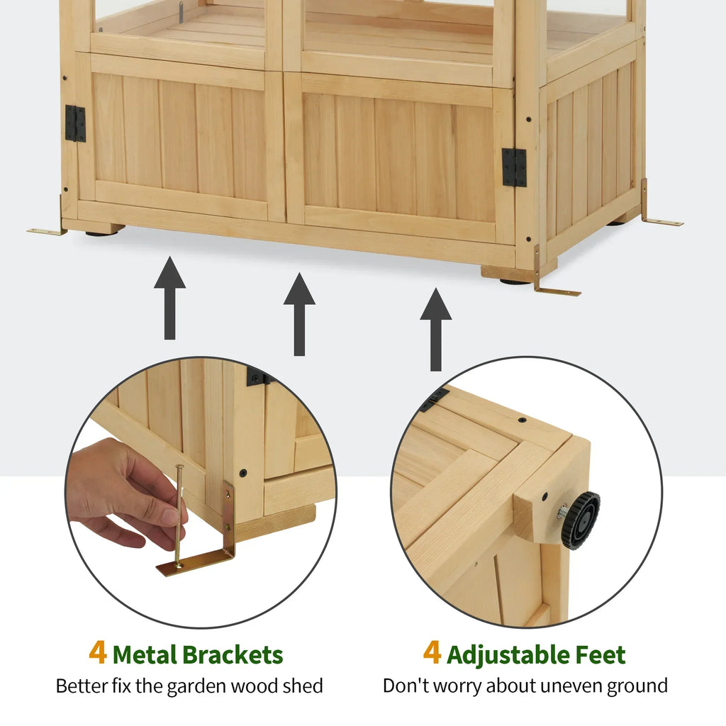 Nouveauté 2026 – Serre à châssis froid MCombo , armoire de serre en bois à 3 niveaux avec étagère réglable, abri de jardin à châssis froid pour une utilisation intérieure et extérieure, 0847