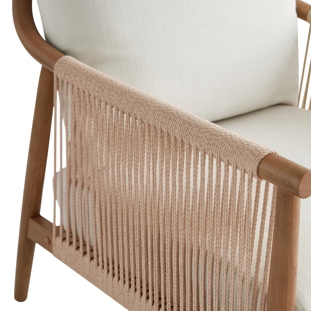 Nouveauté 2026 – Fauteuil d'appoint moderne CHITA , fauteuil tressé pour salon, crème