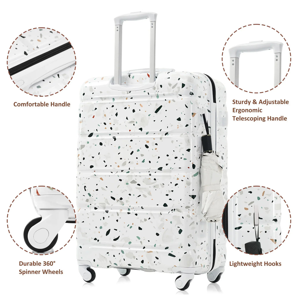 Nouveauté 2026 – Ensemble de 3 valises PAPROOS (51/61/71 cm), valise rigide légère avec port USB et crochets latéraux, bagage de voyage avec serrure TSA, valise à roulettes rigide pour l'école et les voyages, rose