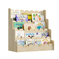 Nouveauté 2026 – Étagère Montessori en bois pour enfants - Présentoir à livres festonné à 4 niveaux, rangement pour livres et jouets de bébé/tout-petit, rangement mixte pour salle de jeux ou classe