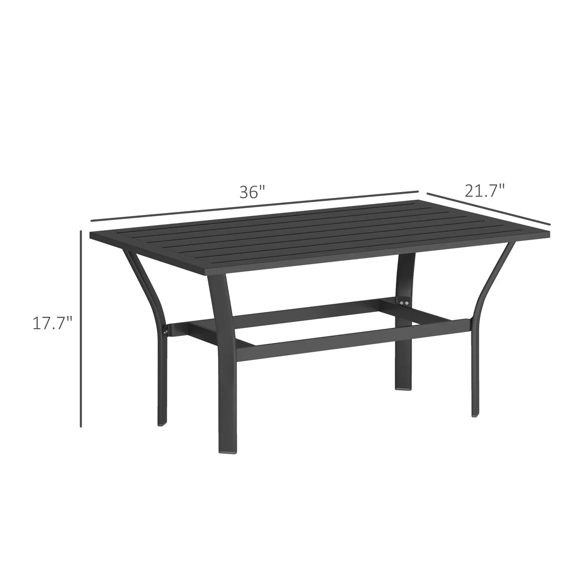 Nouveauté 2026 – Table basse d'extérieur Outsunny , table basse rectangulaire résistante aux intempéries pour patio, avec plateau à lattes, marron