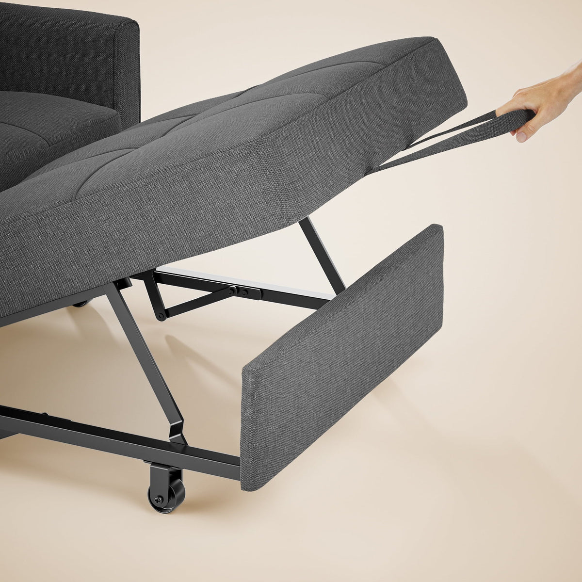 Nouveauté 2026 – Canapé-lit convertible 3 en 1 Aiho pour salon, gris foncé