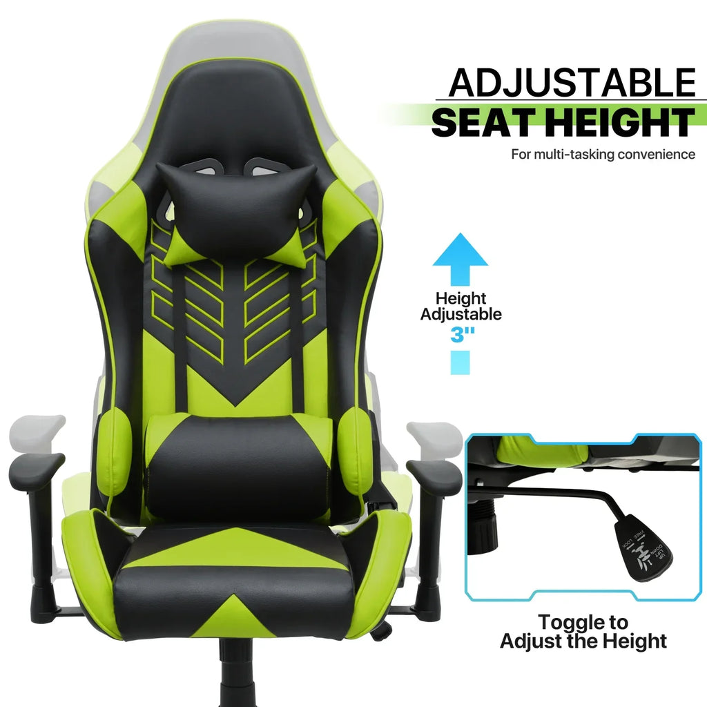 Nouveauté 2026 – Chaise de jeu ergonomique Magshion , chaise de jeu confortable, chaise de bureau en cuir, chaise de jeu pivotante et réglable, bleue