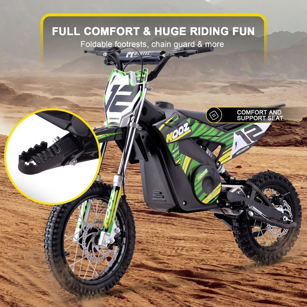 Nouveauté 2026 – Moto tout-terrain électrique MotoTec 36 V 1000 W (HP112E) bleue