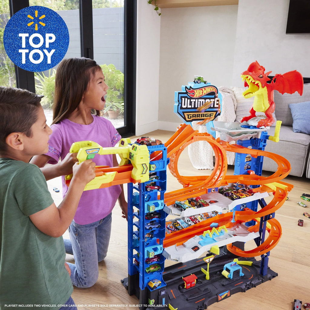 Nouveauté 2026 – Coffret de jeu Hot Wheels City Ultimate Garage avec 2 voitures miniatures, rangement pour plus de 50 voitures