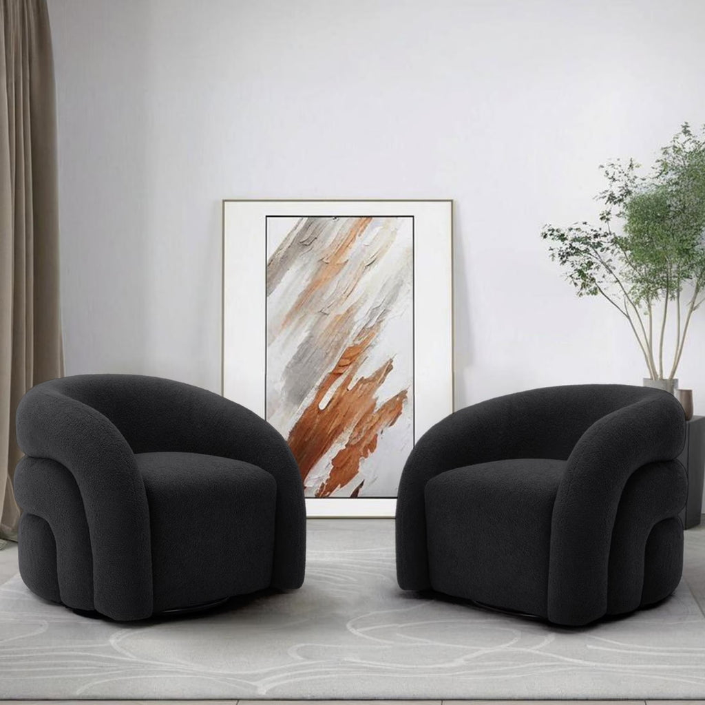 Nouveauté 2026 – Fauteuil pivotant 360" pour salon, fauteuil tonneau bouclé, canapé une place, fauteuil de lecture, vert sauge