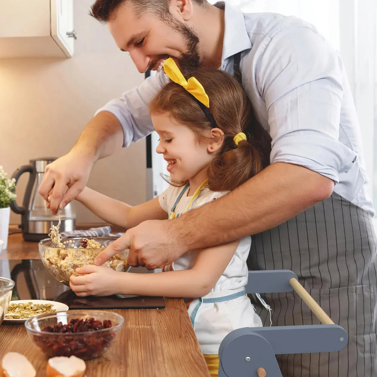 Nouveauté 2026 – Marchepied de cuisine JOZ pour tout-petits, tabouret d'apprentissage Montessori, tour pliable pour le comptoir, aide à la station debout pour les enfants, 3 hauteurs réglables, en bois, blanc