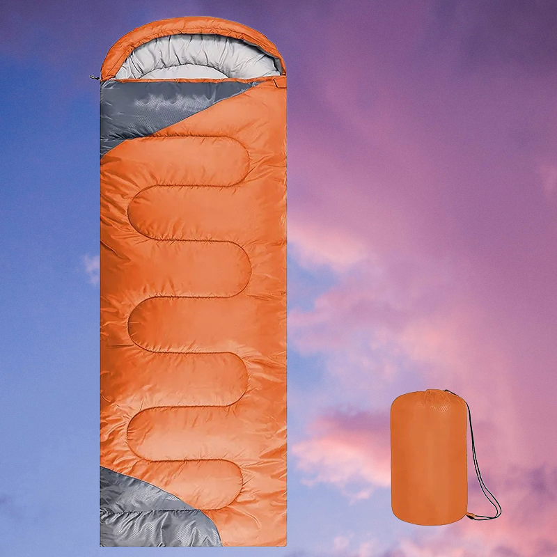 Orange & Gray Adult Sleeping Bag