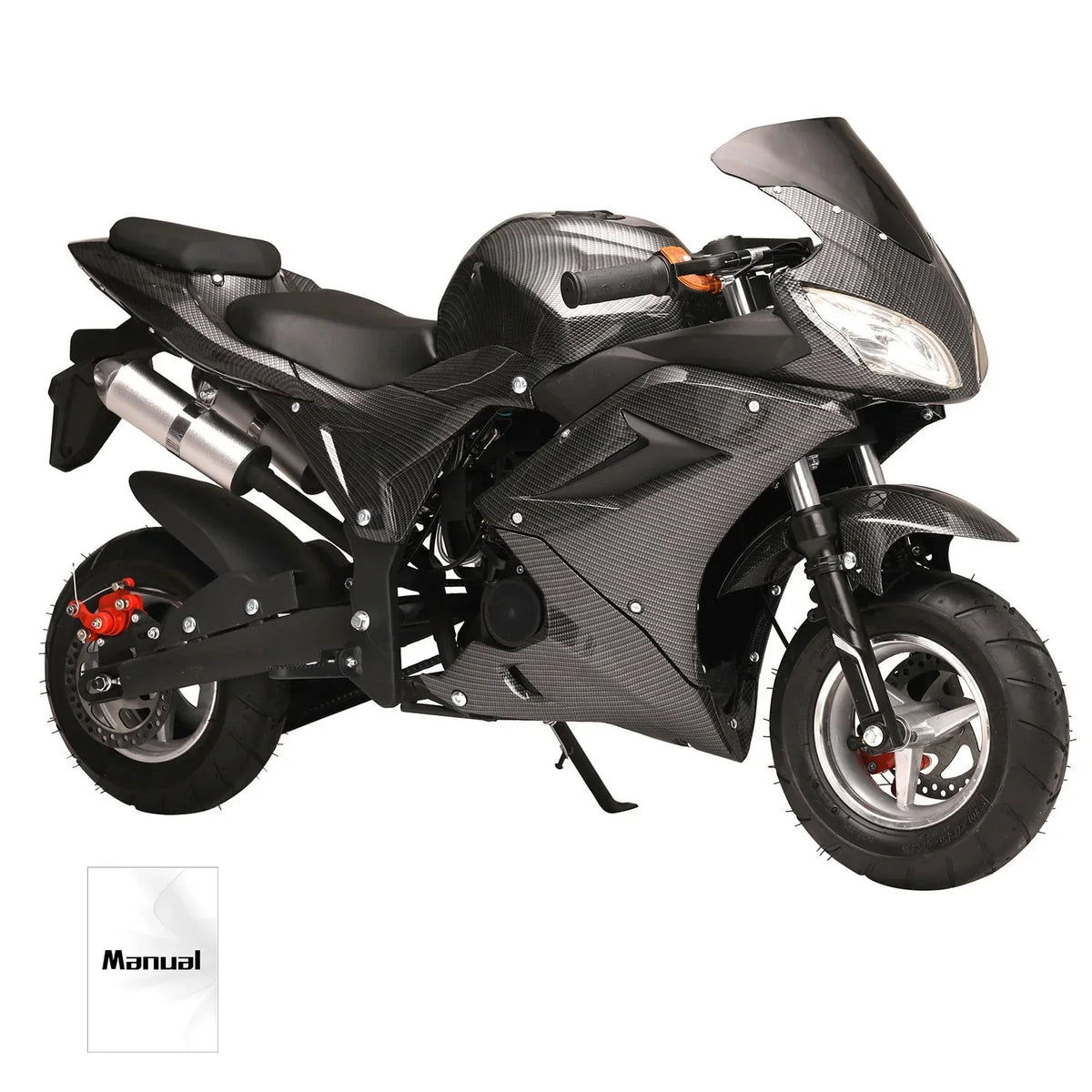 Nouveauté 2026 – Mini moto à essence AQQW 49cc pour adultes et enfants, moteur 4 temps, jouet électrique, charge maximale 200 kg, cadeau idéal pour les enfants