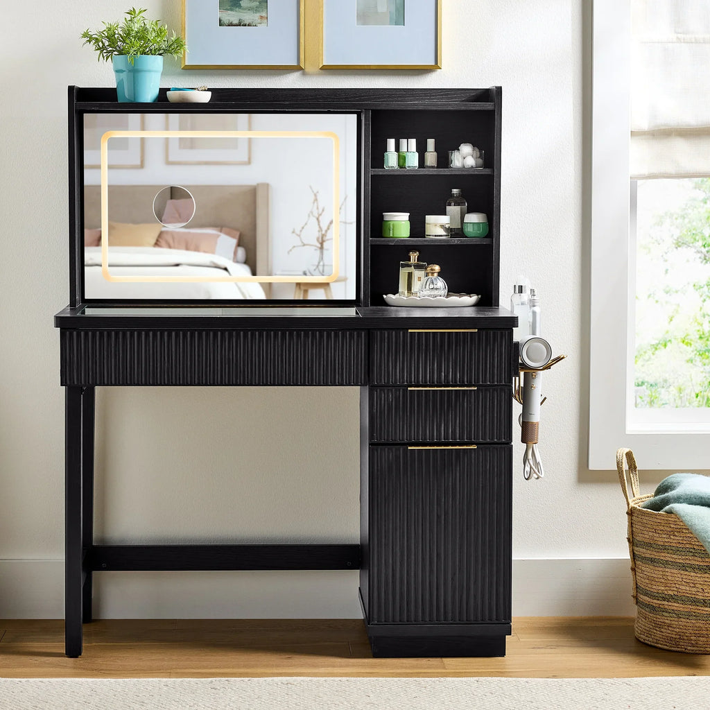 Nouveauté 2026 – Coiffeuse Lillian de Better Homes & Gardens avec miroir éclairé par DEL, finition blanche