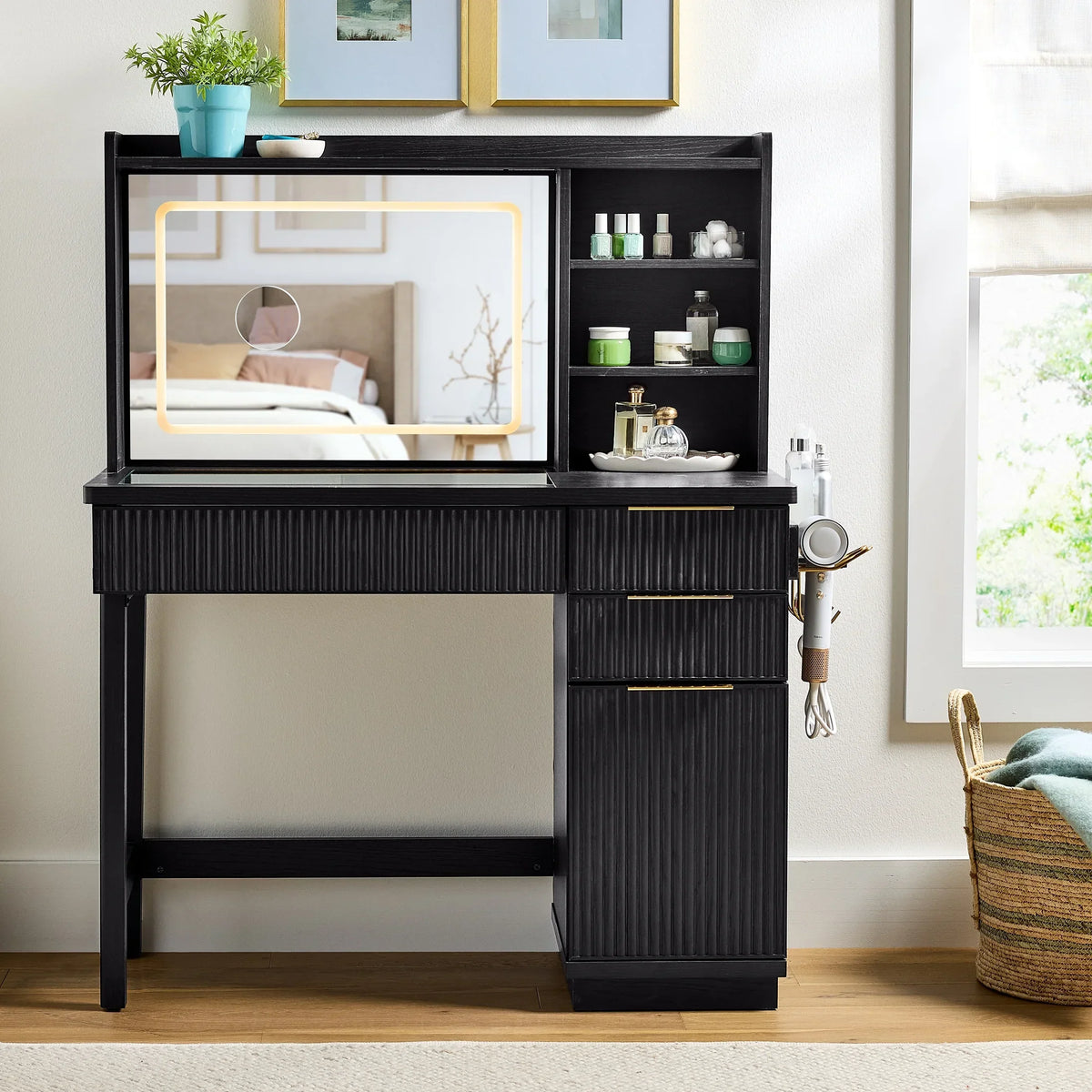 Nouveauté 2026 – Coiffeuse Lillian de Better Homes & Gardens avec miroir éclairé par DEL, finition blanche