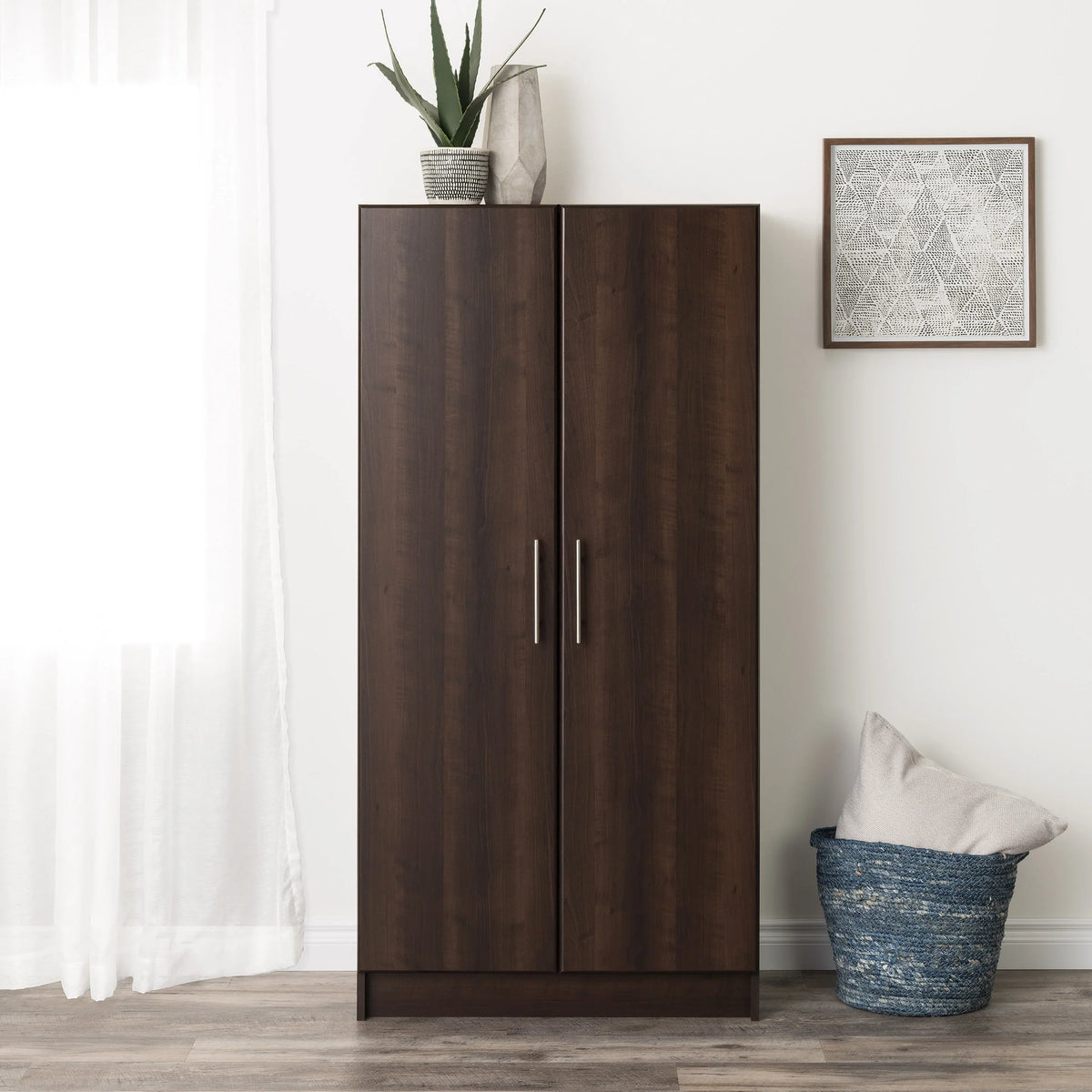 Nouveauté 2026 – Armoire à étagères réglables Prepac - Table de garage haute et fonctionnelle, 40,6 cm (P) x 81,3 cm (L) x 164,6 cm (H), armoire de garage autoportante à 2 portes, couleur expresso - EES-3264