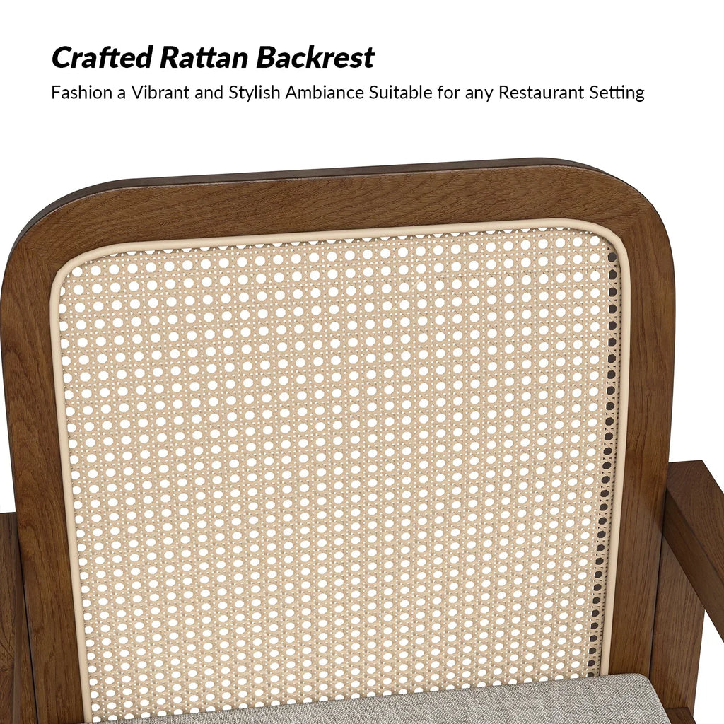 Nouveauté 2026 – Ensemble de 2 chaises de salle à manger Rattan , fauteuils en bois avec coussins amovibles, style gland, pour la maison, la cuisine ou le restaurant