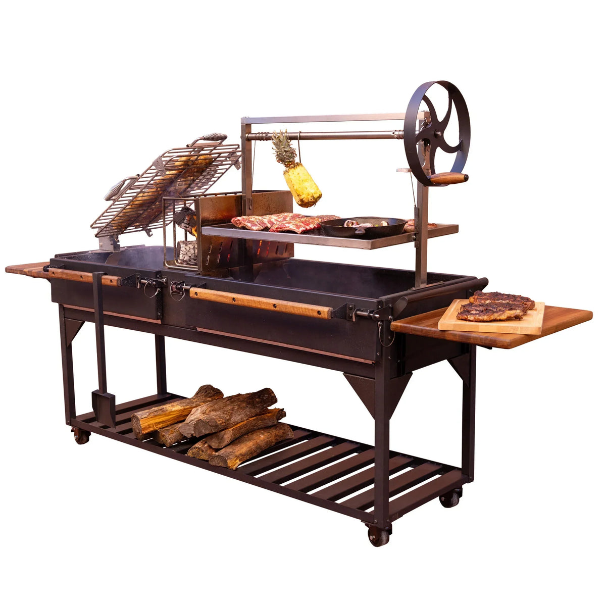 Nouveauté 2026 – Barbecue argentin Santa Maria XL à bois et charbon de bois Backyard Discovery , avec pince Asado