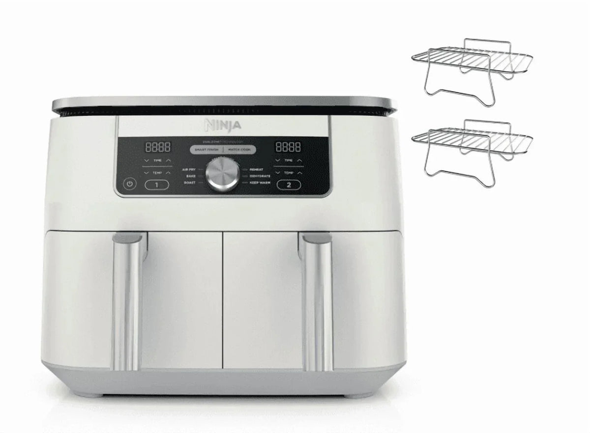 Nouveauté 2026 – Friteuse à air Ninja Foodi 6-en-1, 8 pintes (7,6 L) à 2 paniers avec technologie DualZone - Blanche