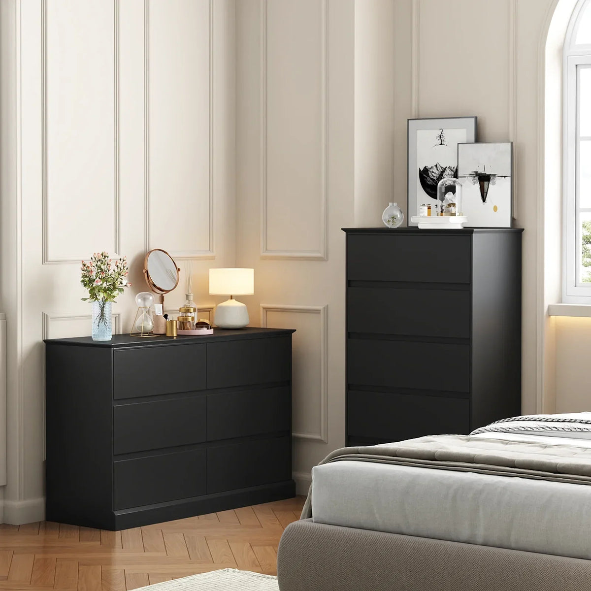 Nouveauté 2026 – Commode blanche neuve , commode à 6 tiroirs, meuble de rangement double, meuble d'appoint pour chambre ou salon